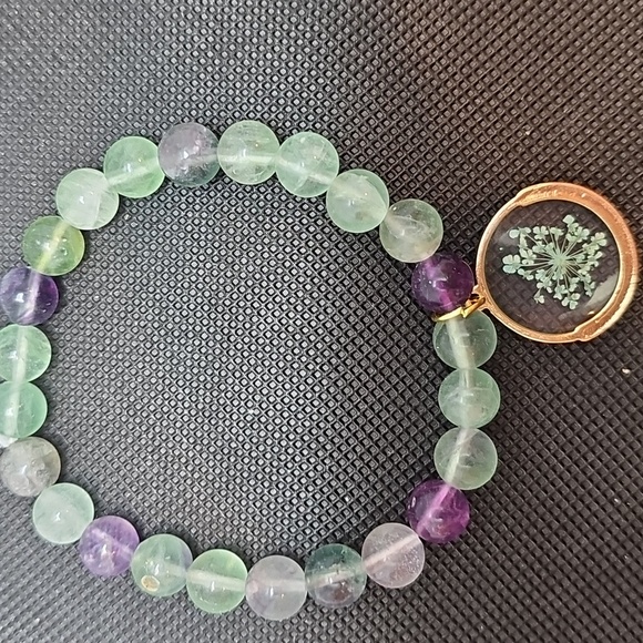 Hand Crafted Jewelry - 3 for $30 Tourmaline Bracelet with Queen Ann's Lace Pendant